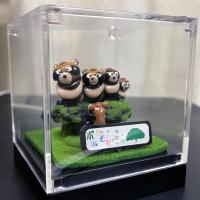 ミニジオラマ「子ダヌキ　ボクもそこ行きたいの」